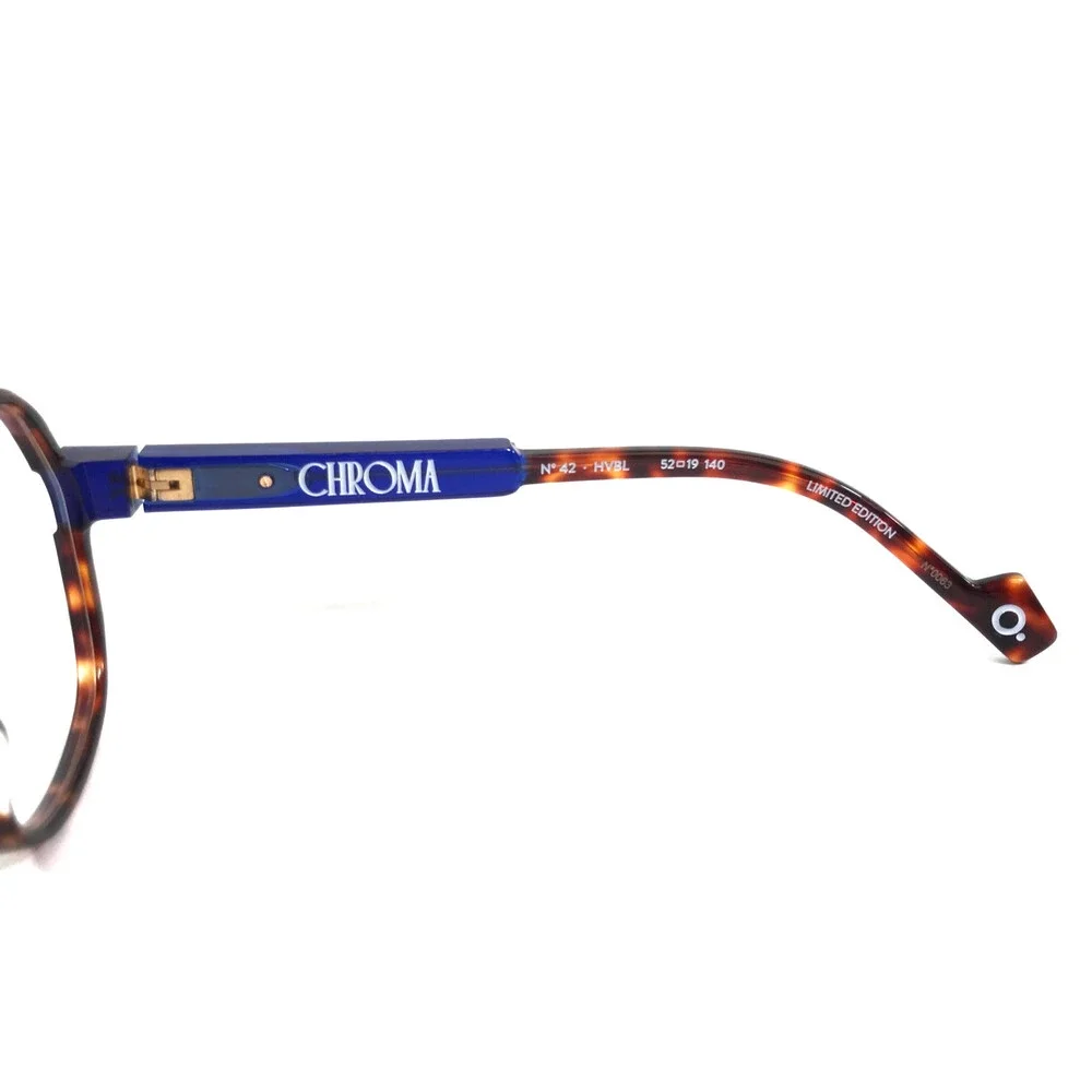Etnia Barcelona Eyeglasses Frames CHROMA N42 HVBL Havana Blue Brown 52-19-140